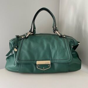 B.Makowsky Green Leather Handbag